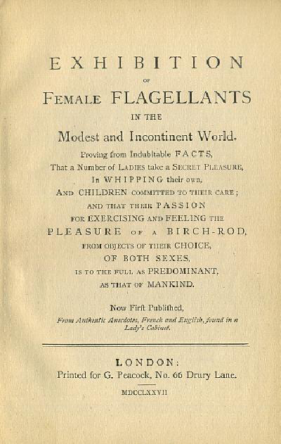 Title Page of Exhibition of Female Flagellants