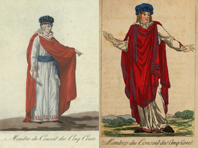 French and English Versions of the robes prescribed
for Les Membres du Conseil des Cinq Cents