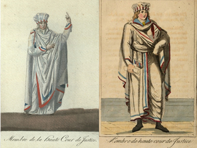 Two versions of the robes prescribed
for a Membre de la Haute Cour de Justice