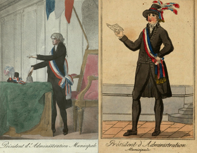 French and English illustrations of the robes prescribed
for the President d'Administration Municipale