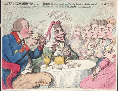 Anti-Saccharrites, or John Bull and his Family Leaving Off the Use of Sugar