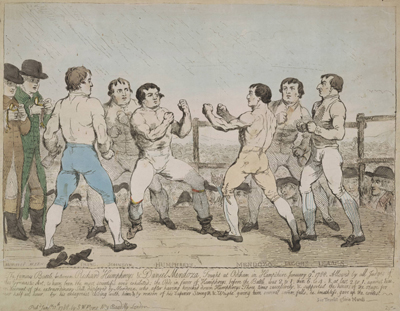 The Famous Battle between Richard Humphreys and Daniel Mendoza...Courtesy of the Lewis Walpole Library, Yale University