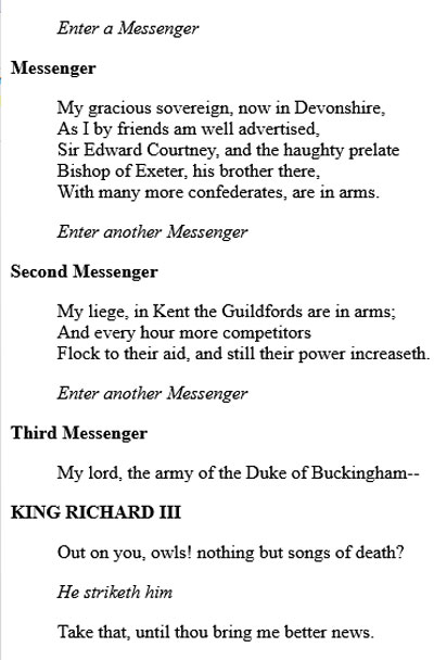 Lines from Act IV Scene IV, Richard III