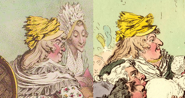 Mother Windsor (detail) in Two Gillray Prints