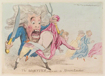 The Monster Going to Take his Afternoon's Luncheon. Courtesy of the National Portrait Gallery, London