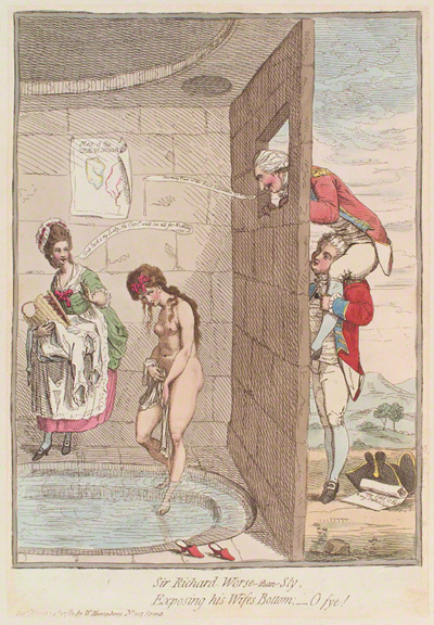 Sir Richard Worse-Than-Sly Exposing His Wife's Bottom. . .