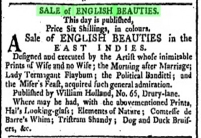 Ad for A Sale of English Beauties