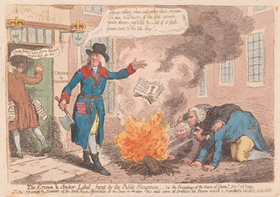 The Crown and Anchor Libel Burnt by the Public Hangman © Beinecke Rare Book and Manuscript Library, Yale University