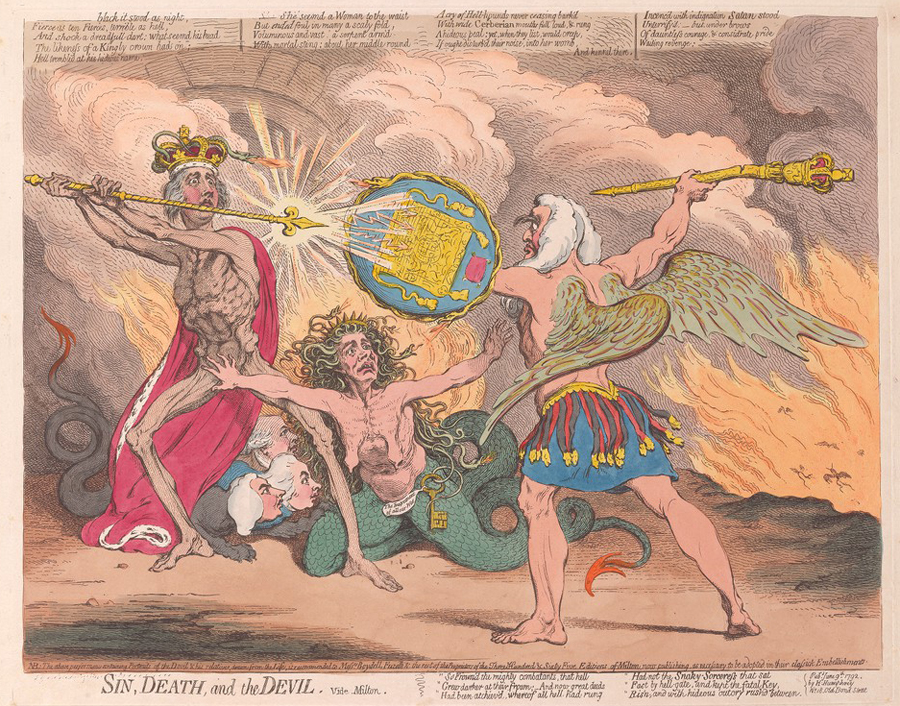 Thomas Rowlandson, Satan, Sin and Death (Paradise Lost, Book the 2nd)