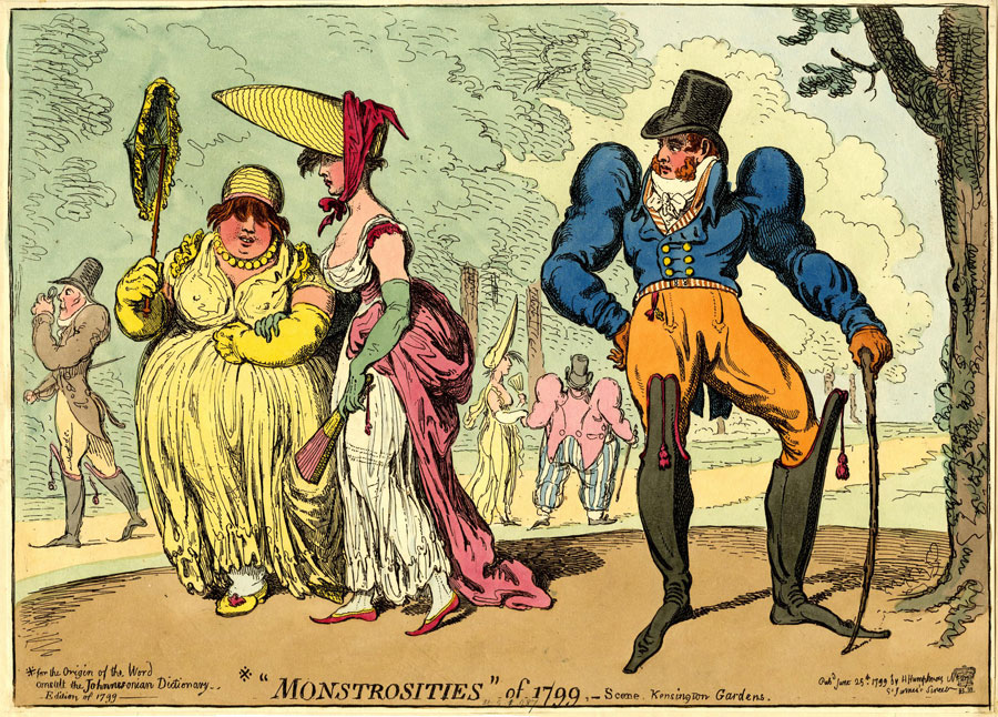 James Gillray: 'Monstrosities' of 1799,-Scene, Kensington Gardens