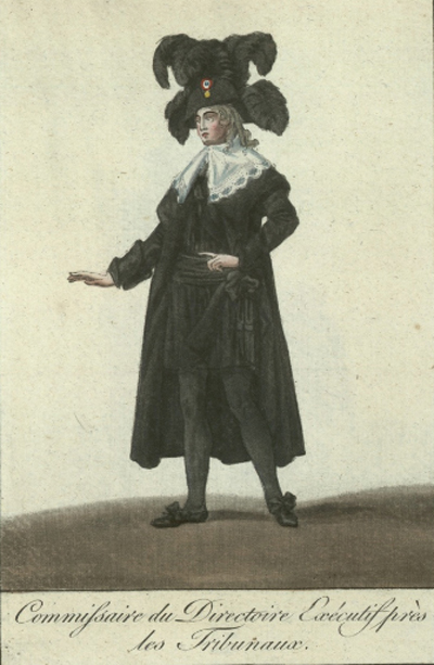 Robes prescribed
for the Commissaire du Directoire Exécutif près les Tribunaux