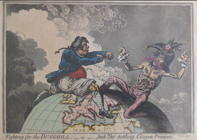 Fighting for the Dunghill, or Jack Tar Settling Citoyen François