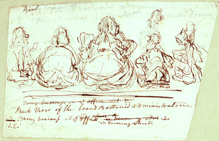  Drawing:[Back View of the Broad-Bottom'd Administration]